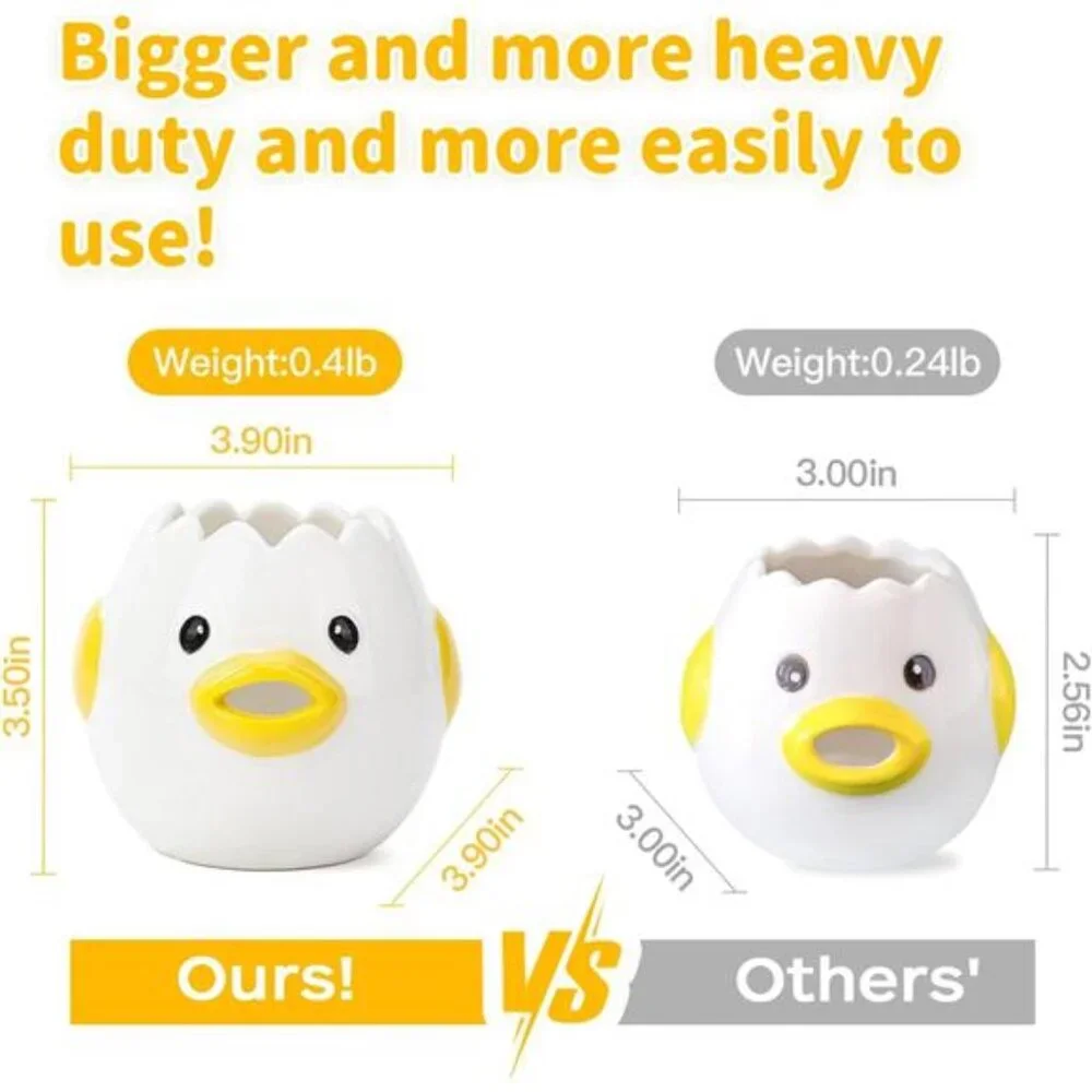 Cute Egg Separator Ceramics Egg Yolk White Separator Kitchen Gadget Ceramic